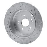 Dynamic Friction 2002-2004 Honda Odyssey Rear Left Drilled & Slotted Silver Brake Rotor by Dynamic Friction Company 631-59047L