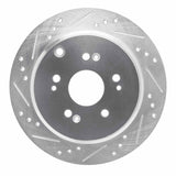 Dynamic Friction 2005-2018 Acura RDX Rear Left Drilled & Slotted Silver Brake Rotor by Dynamic Friction Company 631-59048L