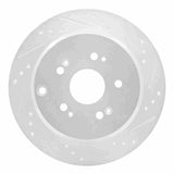 Dynamic Friction 2005-2018 Acura RDX Rear Right Drilled & Slotted Silver Brake Rotor by Dynamic Friction Company 631-59048R