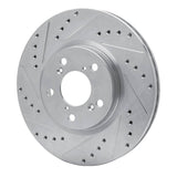Dynamic Friction 2006-2014 Honda Ridgeline Front Left Drilled & Slotted Silver Brake Rotor by Dynamic Friction Company 631-59051L