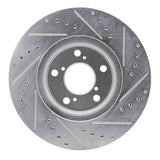 Dynamic Friction 2006-2014 Honda Ridgeline Front Left Drilled & Slotted Silver Brake Rotor by Dynamic Friction Company 631-59051L
