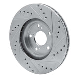 Dynamic Friction 2006-2014 Honda Ridgeline Front Left Drilled & Slotted Silver Brake Rotor by Dynamic Friction Company 631-59051L