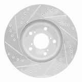 Dynamic Friction 2006-2014 Honda Ridgeline Front Right Drilled & Slotted Silver Brake Rotor by Dynamic Friction Company 631-59051R
