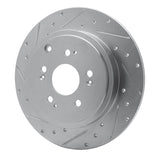 Dynamic Friction 2006-2014 Honda Ridgeline Rear Left Drilled & Slotted Silver Brake Rotor by Dynamic Friction Company 631-59052L