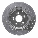 Dynamic Friction 2006-2014 Honda Ridgeline Rear Left Drilled & Slotted Silver Brake Rotor by Dynamic Friction Company 631-59052L