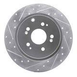 Dynamic Friction 2006-2014 Honda Ridgeline Rear Left Drilled & Slotted Silver Brake Rotor by Dynamic Friction Company 631-59052L