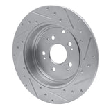 Dynamic Friction 2006-2014 Honda Ridgeline Rear Left Drilled & Slotted Silver Brake Rotor by Dynamic Friction Company 631-59052L