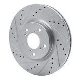 Dynamic Friction 2007-2020 Acura MDX Front Left Drilled & Slotted Silver Brake Rotor by Dynamic Friction Company 631-59053L