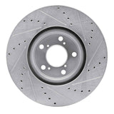 Dynamic Friction 2007-2020 Acura MDX Front Left Drilled & Slotted Silver Brake Rotor by Dynamic Friction Company 631-59053L