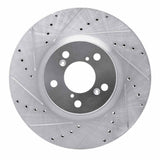 Dynamic Friction 2007-2020 Acura MDX Front Left Drilled & Slotted Silver Brake Rotor by Dynamic Friction Company 631-59053L