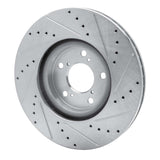 Dynamic Friction 2007-2020 Acura MDX Front Left Drilled & Slotted Silver Brake Rotor by Dynamic Friction Company 631-59053L