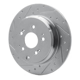 Dynamic Friction 2007-2017 Acura ZDX Rear Left Drilled & Slotted Silver Brake Rotor by Dynamic Friction Company 631-59054L