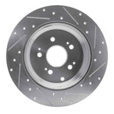 Dynamic Friction 2007-2017 Acura ZDX Rear Left Drilled & Slotted Silver Brake Rotor by Dynamic Friction Company 631-59054L