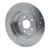 Dynamic Friction 2007-2017 Acura ZDX Rear Left Drilled & Slotted Silver Brake Rotor by Dynamic Friction Company 631-59054L