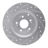 Dynamic Friction 2007-2017 Acura ZDX Rear Right Drilled & Slotted Silver Brake Rotor by Dynamic Friction Company 631-59054R