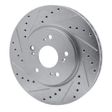 Dynamic Friction 2007-2016 Acura RDX Front Left Drilled & Slotted Silver Brake Rotor by Dynamic Friction Company 631-59055L
