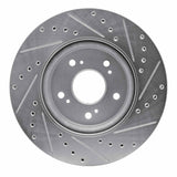 Dynamic Friction 2007-2016 Acura RDX Front Left Drilled & Slotted Silver Brake Rotor by Dynamic Friction Company 631-59055L