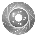 Dynamic Friction 2007-2016 Acura RDX Front Left Drilled & Slotted Silver Brake Rotor by Dynamic Friction Company 631-59055L