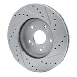 Dynamic Friction 2007-2016 Acura RDX Front Left Drilled & Slotted Silver Brake Rotor by Dynamic Friction Company 631-59055L