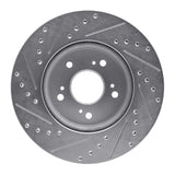 Dynamic Friction 2007-2016 Acura RDX Front Right Drilled & Slotted Silver Brake Rotor by Dynamic Friction Company 631-59055R