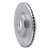 Dynamic Friction 2009-2014 Acura TL Front Left Drilled & Slotted Silver Brake Rotor by Dynamic Friction Company 631-59056L