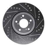 Dynamic Friction 2009-2014 Acura TL Front Left Drilled & Slotted Silver Brake Rotor by Dynamic Friction Company 631-59056L