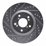 Dynamic Friction 2009-2014 Acura TL Front Left Drilled & Slotted Silver Brake Rotor by Dynamic Friction Company 631-59056L