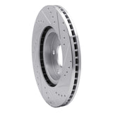 Dynamic Friction 2009-2014 Acura TL Front Left Drilled & Slotted Silver Brake Rotor by Dynamic Friction Company 631-59056L