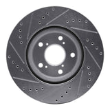 Dynamic Friction 2009-2014 Acura TL Front Right Drilled & Slotted Silver Brake Rotor by Dynamic Friction Company 631-59056R