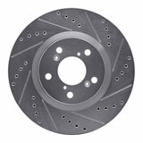 Dynamic Friction 2009-2014 Acura TL Front Right Drilled & Slotted Silver Brake Rotor by Dynamic Friction Company 631-59056R