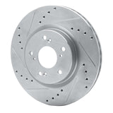 Dynamic Friction 2012-2016 Honda CR-V Front Left Drilled & Slotted Silver Brake Rotor by Dynamic Friction Company 631-59057L