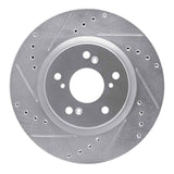 Dynamic Friction 2012-2016 Honda CR-V Front Left Drilled & Slotted Silver Brake Rotor by Dynamic Friction Company 631-59057L