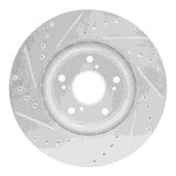 Dynamic Friction 2012-2016 Honda CR-V Front Right Drilled & Slotted Silver Brake Rotor by Dynamic Friction Company 631-59057R