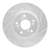 Dynamic Friction 2012-2016 Honda CR-V Front Right Drilled & Slotted Silver Brake Rotor by Dynamic Friction Company 631-59057R