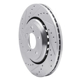 Dynamic Friction 2015-2025 Acura MDX Front Left Drilled & Slotted Silver Brake Rotor by Dynamic Friction Company 631-59058L