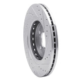 Dynamic Friction 2015-2025 Acura MDX Front Left Drilled & Slotted Silver Brake Rotor by Dynamic Friction Company 631-59058L