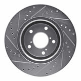 Dynamic Friction 2015-2025 Acura MDX Front Right Drilled & Slotted Silver Brake Rotor by Dynamic Friction Company 631-59058R