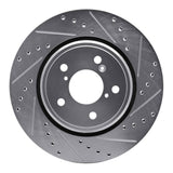 Dynamic Friction 2015-2025 Acura MDX Front Right Drilled & Slotted Silver Brake Rotor by Dynamic Friction Company 631-59058R