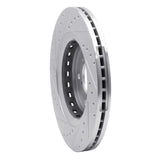 Dynamic Friction 2015-2025 Acura MDX Front Right Drilled & Slotted Silver Brake Rotor by Dynamic Friction Company 631-59058R