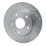 Dynamic Friction 2016-2025 Honda Civic Coupe Rear Left Drilled & Slotted Silver Brake Rotor by Dynamic Friction Company 631-59059L
