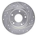 Dynamic Friction 2016-2025 Honda Civic Coupe Rear Left Drilled & Slotted Silver Brake Rotor by Dynamic Friction Company 631-59059L