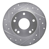 Dynamic Friction 2016-2025 Honda Civic Coupe Rear Left Drilled & Slotted Silver Brake Rotor by Dynamic Friction Company 631-59059L