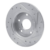 Dynamic Friction 2016-2025 Honda Civic Coupe Rear Left Drilled & Slotted Silver Brake Rotor by Dynamic Friction Company 631-59059L