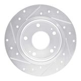 Dynamic Friction 2016-2025 Honda Insight Rear Right Drilled & Slotted Silver Brake Rotor by Dynamic Friction Company 631-59059R