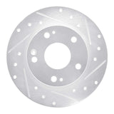 Dynamic Friction 2016-2025 Honda Insight Rear Right Drilled & Slotted Silver Brake Rotor by Dynamic Friction Company 631-59059R
