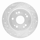 Dynamic Friction 2016-2016 Honda CR-Z Rear Left Drilled & Slotted Silver Brake Rotor by Dynamic Friction Company 631-59060L