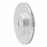 Dynamic Friction 2016-2025 Honda Civic Sedan Front Right Drilled & Slotted Silver Brake Rotor by Dynamic Friction Company 631-59061R