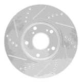 Dynamic Friction 2016-2025 Honda Civic Sedan Front Right Drilled & Slotted Silver Brake Rotor by Dynamic Friction Company 631-59061R