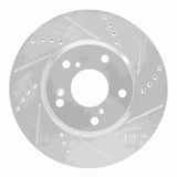Dynamic Friction 2016-2025 Honda Civic Sedan Front Right Drilled & Slotted Silver Brake Rotor by Dynamic Friction Company 631-59061R
