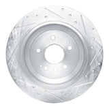 Dynamic Friction 2016-2025 Honda Pilot Rear Left Drilled & Slotted Silver Brake Rotor by Dynamic Friction Company 631-59062L